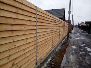 Деревянный забор елочка 150 метров фото в Лопатино