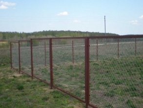 Забор из сетки рабицы в натяг секционный 12 метров фото в Лопатино